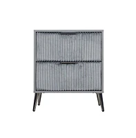 Slickblue Nightstand with 2 Ribbed Soft Upholstered Drawers for Stylish Storage