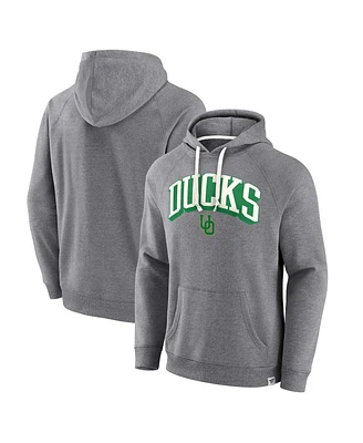 Fanatics Men's Heather Gray Oregon Ducks True Classics On Deck Fleece Pullover Hoodie