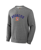 Fanatics Men's Heather Gray Denver Broncos Loop Terry Pullover Sweatshirt