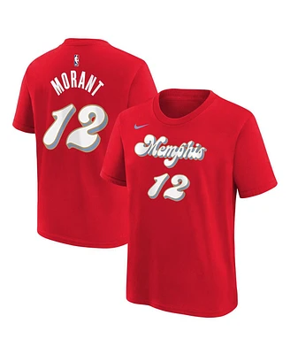 Nike Big Boys and Girls Ja Morant Red Memphis Grizzlies 2024/25 City Edition Name Number T-Shirt