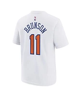 Nike Big Boys and Girls Jalen Brunson White New York Knicks 2024/25 City Edition Name Number T-Shirt