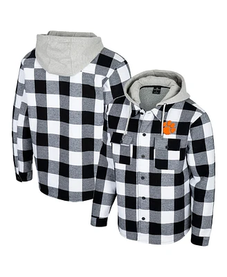 Colosseum Men's Black/White Clemson Tigers Buffalo Plaid Full-Zip Jacket