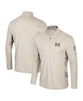 Colosseum Men's Natural Michigan Wolverines Oht Military Appreciation Quarter-Zip Jacket