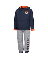 Colosseum Toddler Navy/Heather Gray Auburn Tigers Poppies Hoodie Sweatpants Set