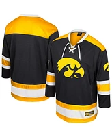 Colosseum Men's Black Iowa Hawkeyes Athletic Machine Fashion Hockey Jersey