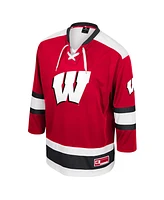 Colosseum Men's Red Wisconsin Badgers Athletic Machine Fashion Hockey Jersey