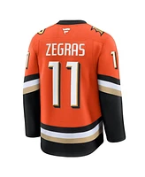 Fanatics Men's Trevor Zegras Orange Anaheim Ducks Home Premium Jersey