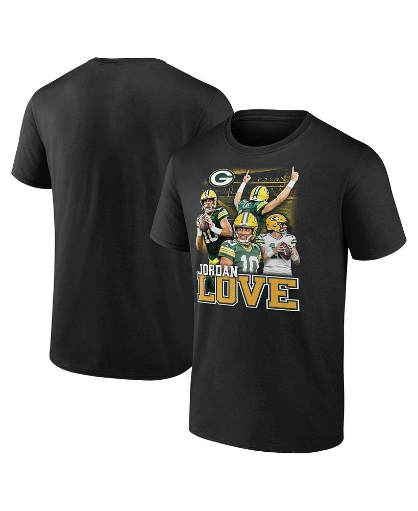 Fanatics Jordan Men's Love Black Green Bay Packers Notorious Player Graphic T-Shirt