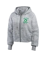 Wear by Erin Andrews Women's Heather Gray Boston Celtics Speckled Radiator Full-Zip Hoodie