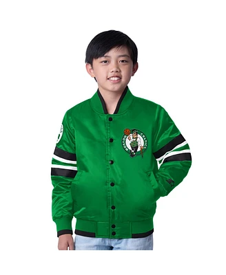 Starter Big Boys and Girls Kelly Green Boston Celtics Scout Varsity Full-Snap Jacket