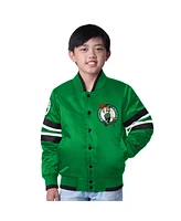 Starter Big Boys and Girls Kelly Green Boston Celtics Scout Varsity Full-Snap Jacket