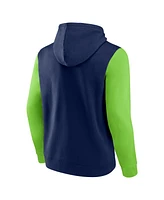 Fanatics Men's College Navy/Neon Green Seattle Seahawks Outline Pullover Hoodie