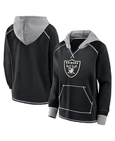 Logo Athletic Women's Black Las Vegas Raiders Boom Fleece Pullover V-Neck Hoodie