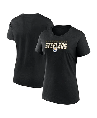 Logo Athletic Women's Black Pittsburgh Steelers Lean T-Shirt