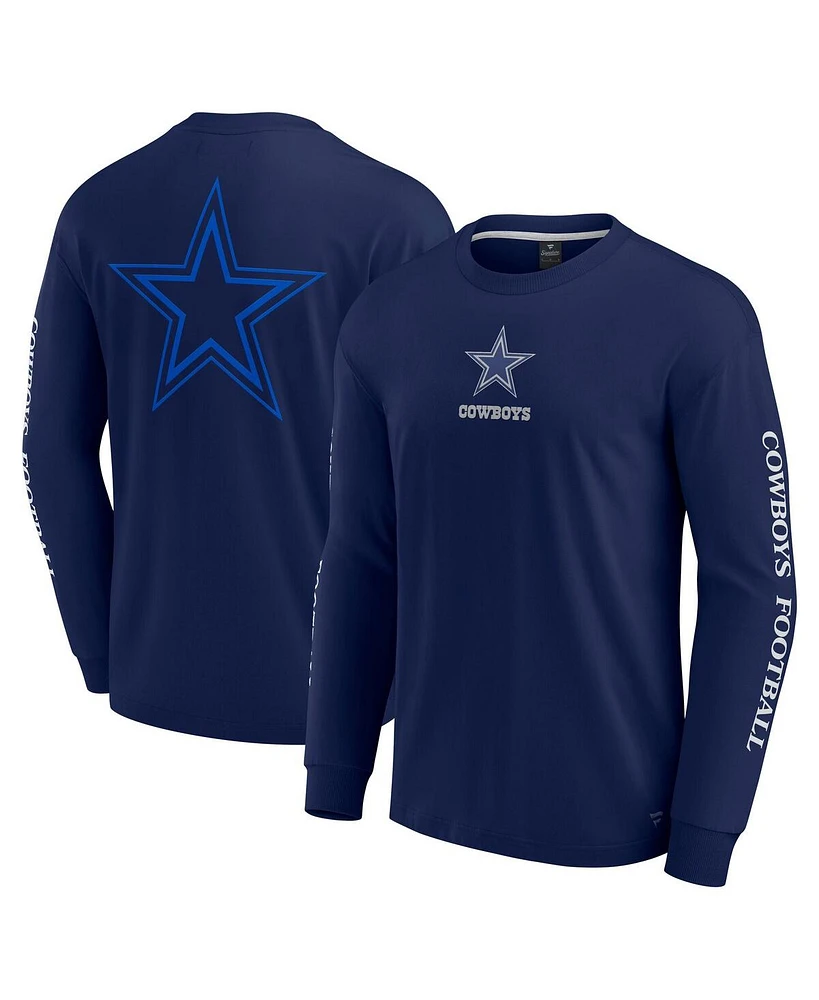 Fanatics Men's and Women's Navy Dallas Cowboys Elements Strive Long Sleeve T-Shirt