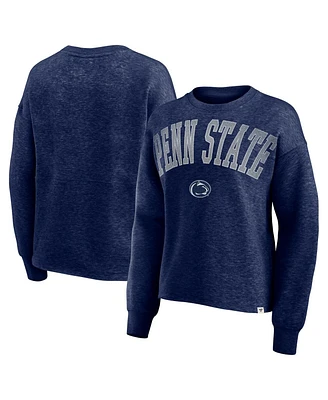 Fanatics Women's Heather Navy Penn State Nittany Lions Heritage Oversized Tradition Fleece Sweatshirt