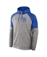 Nike Men's Heather Gray Kentucky Wildcats Fitness Raglan Performance Full-Zip Hoodie