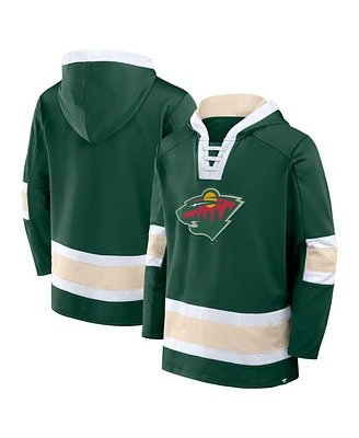 Fanatics Men's Green Minnesota Wild Inside Line Fleece Pullover Hoodie