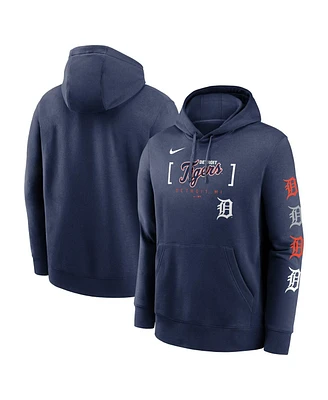 Nike Men's Navy Detroit Tigers Club Stack Pullover Hoodie