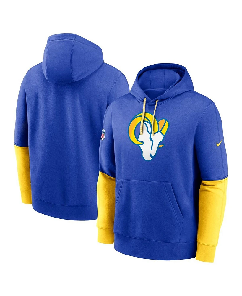 Nike Men's Royal Los Angeles Rams 2024 Sideline Club Pullover Hoodie