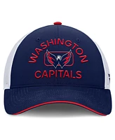 Fanatics Men's Navy/White Washington Capitals Authentic Pro Rink Trucker Hat