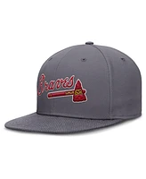 Nike Men's Gray Atlanta Braves Performance True Fitted Hat