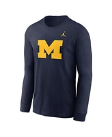 Jordan Men's Navy Michigan Wolverines Primary Logo Long Sleeve T-Shirt