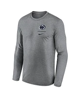 Nike Men's Heather Gray Penn State Nittany Lions Primary Stack Legend Long Sleeve T-Shirt