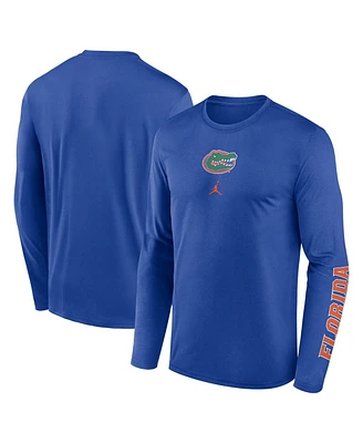 Jordan Men's Royal Florida Gators Primetime Center Lockup Two-Hit Legend Long Sleeve T-Shirt