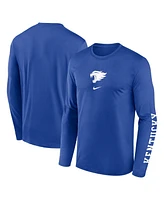 Nike Men's Royal Kentucky Wildcats Primetime Center Lockup Two-Hit Legend Long Sleeve T-Shirt