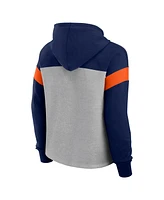 Fanatics Women's Heather Gray/Navy Denver Broncos Bold Play Call Pullover Hoodie