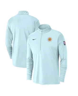 Nike Men's Light Blue San Antonio Spurs 2024/25 City Edition Authentic Coaches Performance Half-Zip Top