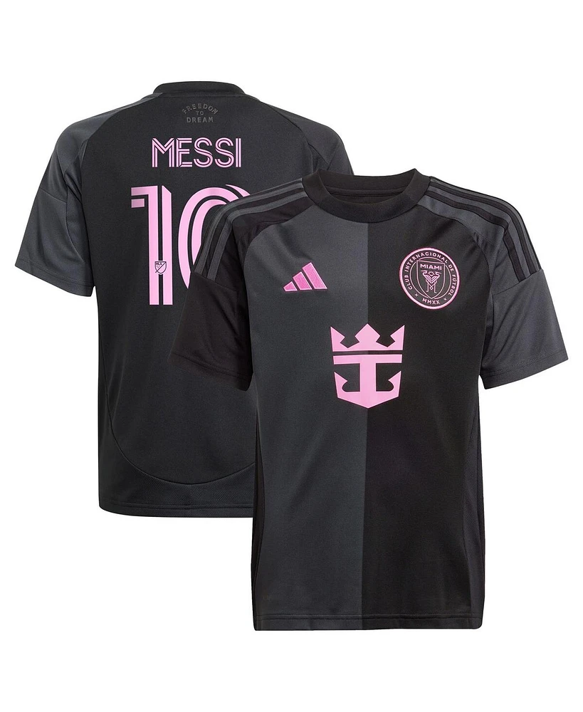 Adidas Big Boys and Girls Lionel Messi Black Inter Miami Cf 2025 The Fortitude Kit Replica Player Jersey