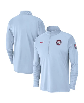 Nike Men's Light Blue Washington Wizards 2024/25 City Edition Authentic Coaches Performance Half-Zip Top