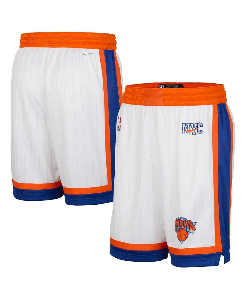 Nike Men's White New York Knicks 2024/25 City Edition Swingman Shorts