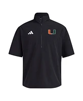 Adidas Men's Black Miami Hurricanes 2024 Half-Zip Short Sleeve Training Jacket