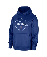 Nike Men's Blue Detroit Pistons 2024/25 Spotlight On-Court Practice Performance Pullover Hoodie