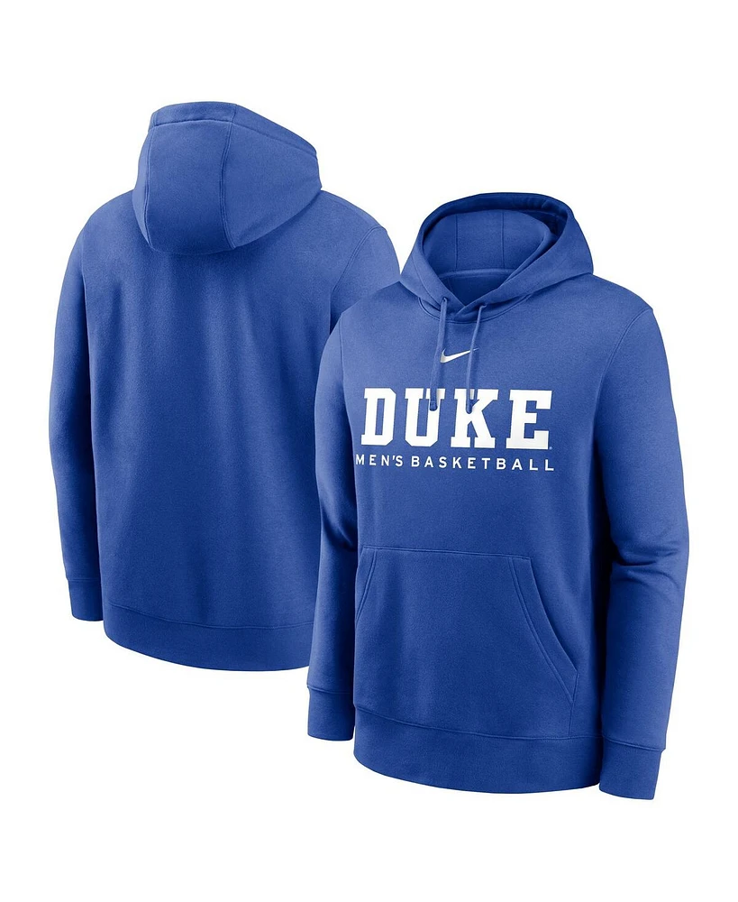 Nike Men's Royal Duke Blue Devils Basketball Stack Club Fleece Pullover