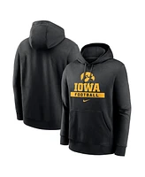 Nike Men's Black Iowa Hawkeyes Football Stack Club Fleece Pullover Hoodie