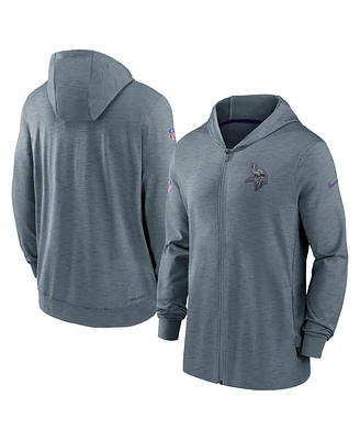 Nike Men's Gray Minnesota Vikings 2022/23 Sideline Pop Performance Full-Zip Hoodie