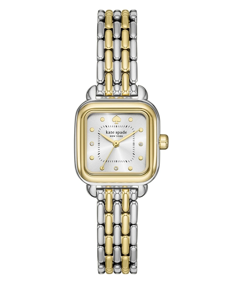 Kate Spade New York Women's Gracie Square Three-Hand Two-Tone Stainless Steel Watch, 25mm