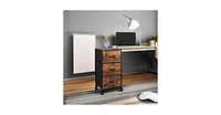Wlive Dresser with 3 Drawers Fabric Nightstand Cabinet Wheels Organizer Storage for Bedroom Office Closets Sturdy Steel Frame Easy Pull H