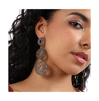 Sohi Intricate Circular Long Drop Earrings