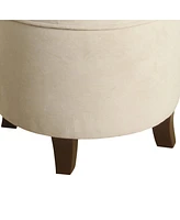 Slickblue Elegant Wooden Ottoman for Stylish Seating and Storage Solutions