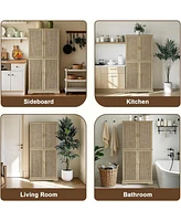 gaomon Kitchen Storage Cabinet with Doors and Shelves, Small Food Storage Cupboard with Large Drawer for Dining Room, Living Room, Bathroom, Laundry