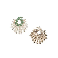 Sohi Circular Pearl Drop Earrings