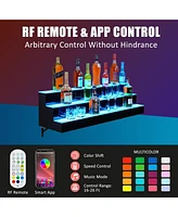 gaomon 40-Inch Acrylic Led Wine Display Rack - Remote Control, App-Controlled, Modern Design, 3-Tier Shelf