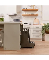 ECR4Kids Girls Reach-Up Step Stool with Handles, Grey Wash