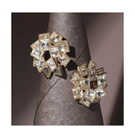 Sohi Crystal Spiral Stud Earrings