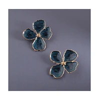 Sohi Enamelled Flora Stud Earrings